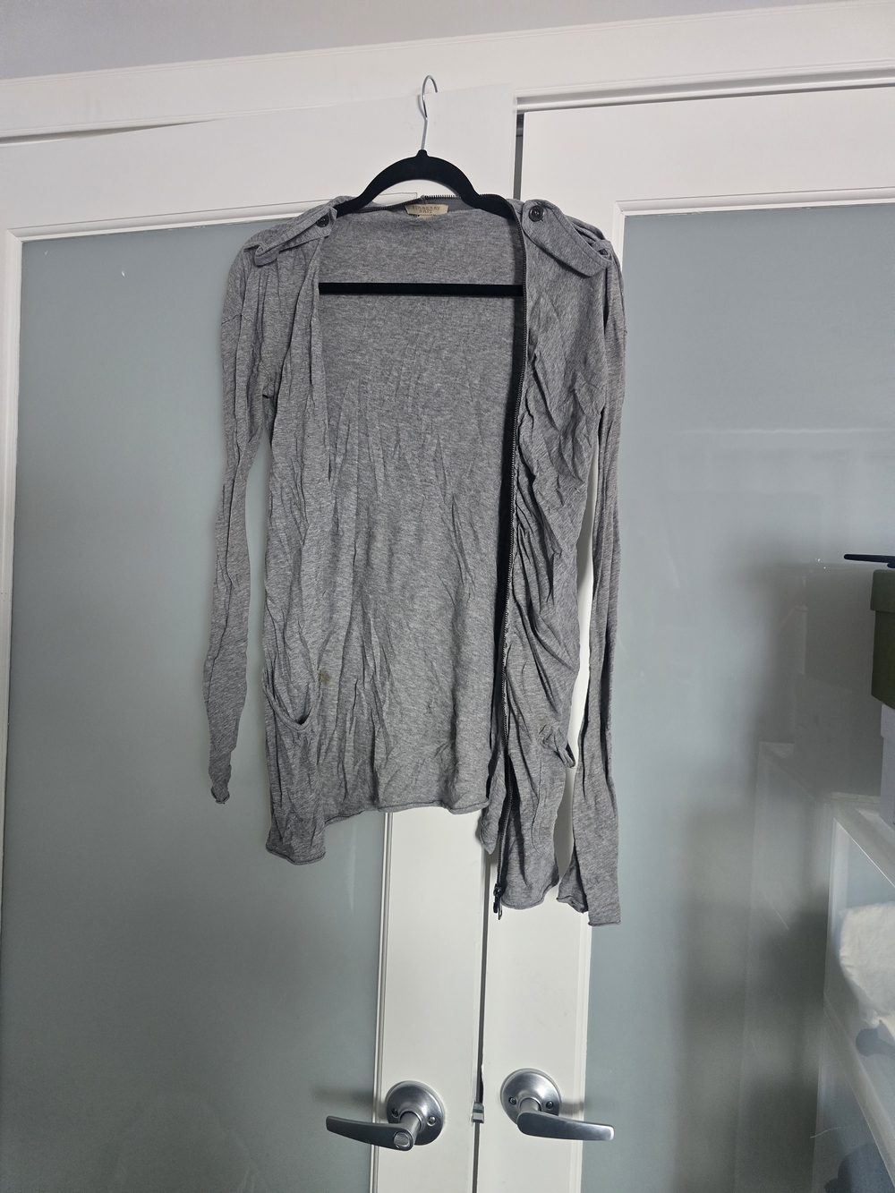 Burberry Light Gray Zip-Back Sweater